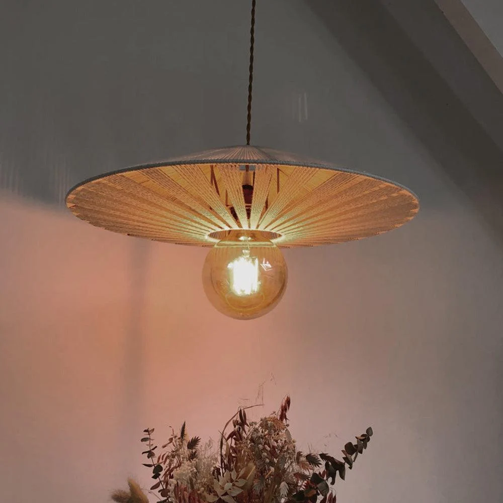 Japandi Natural Boho Pendant Lamp Handmade Dining Room6 1