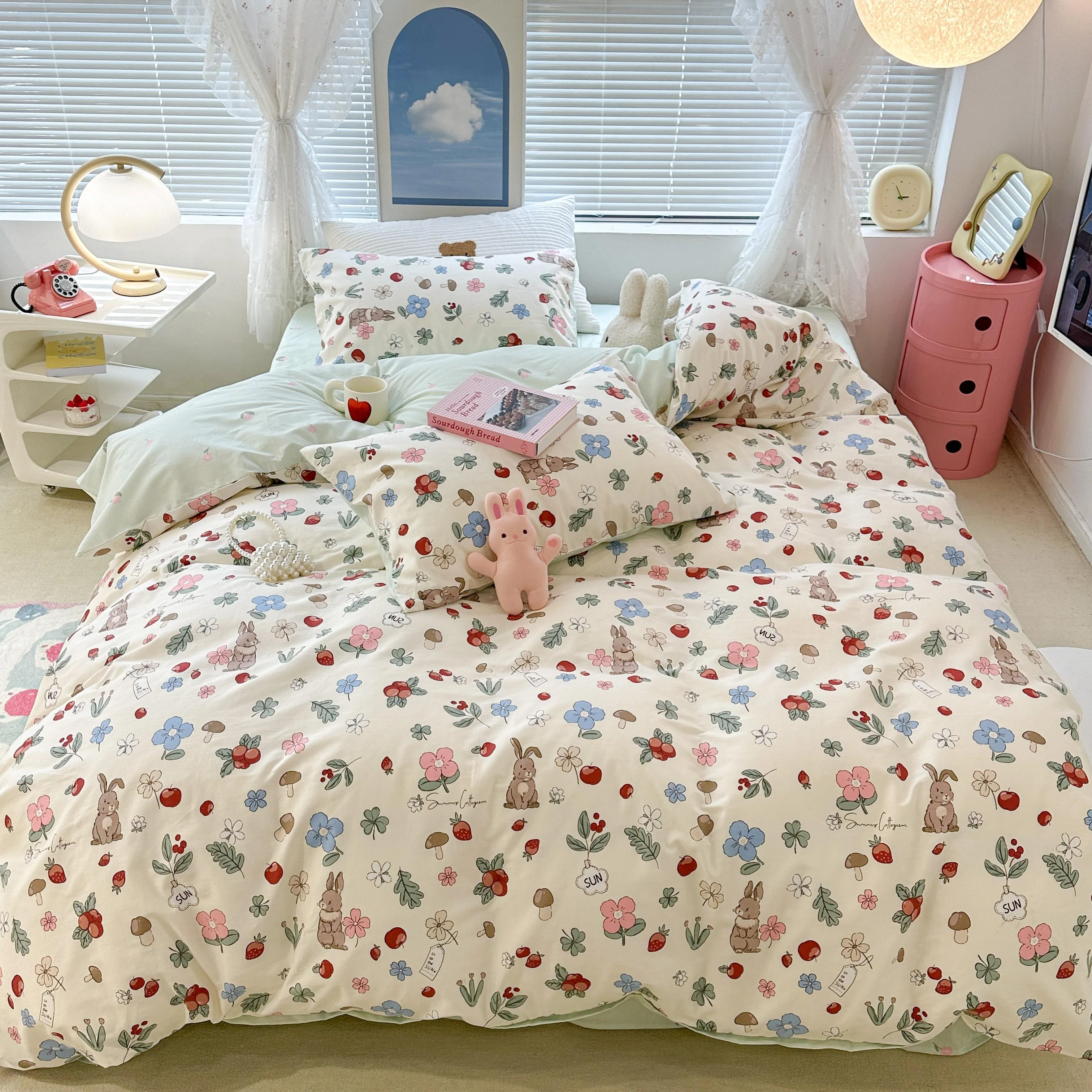 Japaneserabbitcottagecorebeddingsetforkidsroom 3