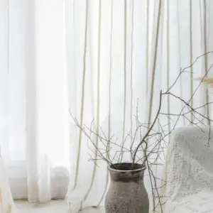 Japanese Striped Linen Yarn Curtain