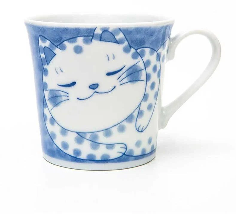 Japanese Ceramic Lucky Cat Mug -