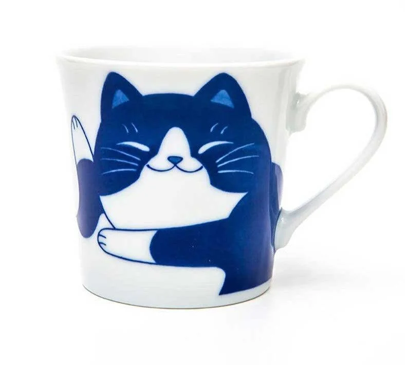 Japanese Ceramic Lucky Cat Mug -