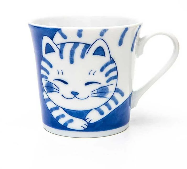 Japanese Ceramic Lucky Cat Mug -