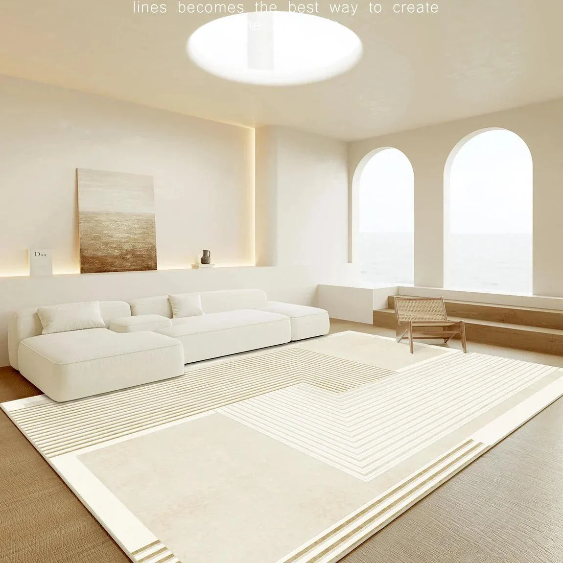 Japanese Minimal Rug Decoration Plush Fluffy Super Soft for Bedroom Non-slip -