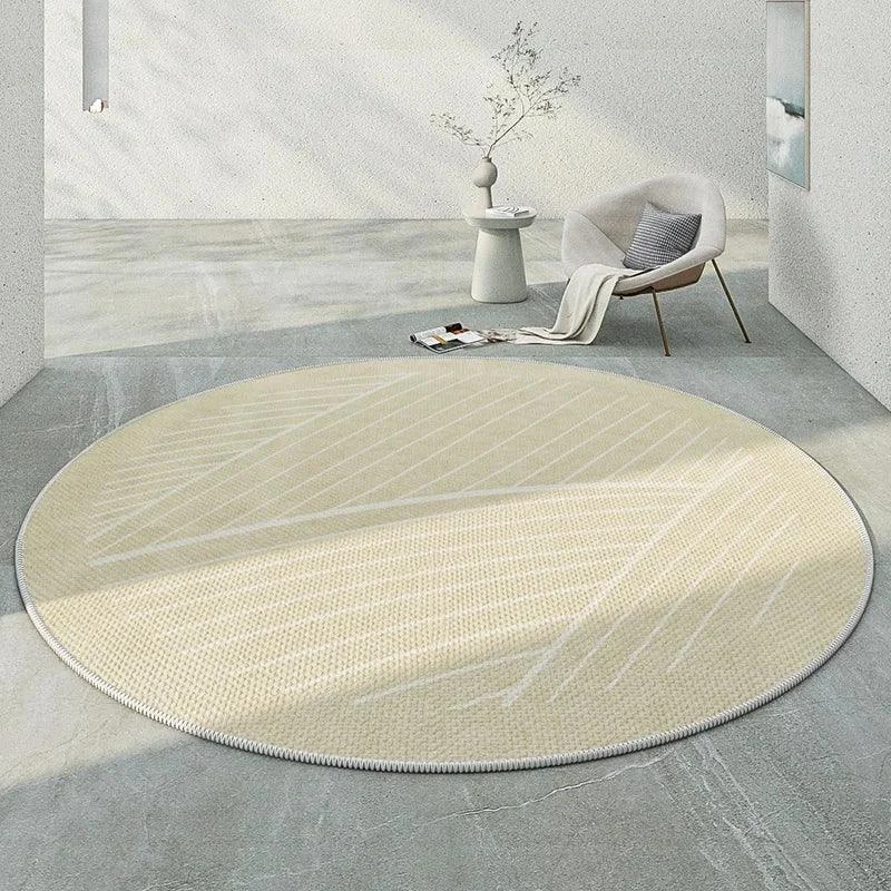 Japanese Round Rugs for Bedroom Mat Home Washable Lounge Rug -