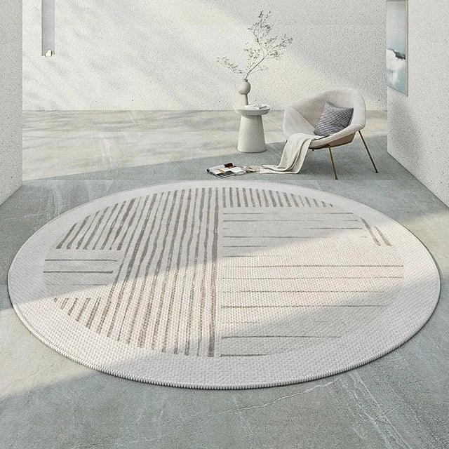 Japanese Round Rugs for Bedroom Mat Home Washable Lounge Rug -