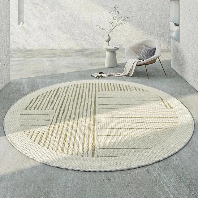 Japanese Round Rugs for Bedroom Mat Home Washable Lounge Rug -
