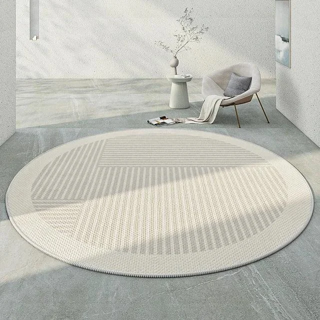 Japanese Round Rugs for Bedroom Mat Home Washable Lounge Rug -