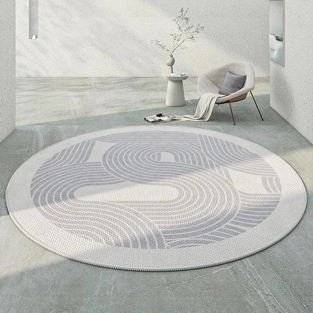 Japanese Round Rugs for Bedroom Mat Home Washable Lounge Rug -