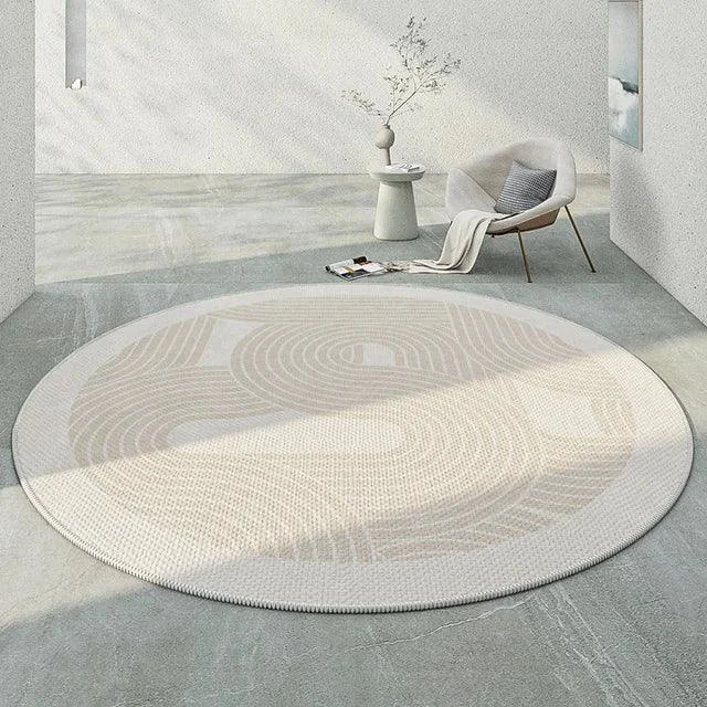 Japanese Round Rugs for Bedroom Mat Home Washable Lounge Rug -