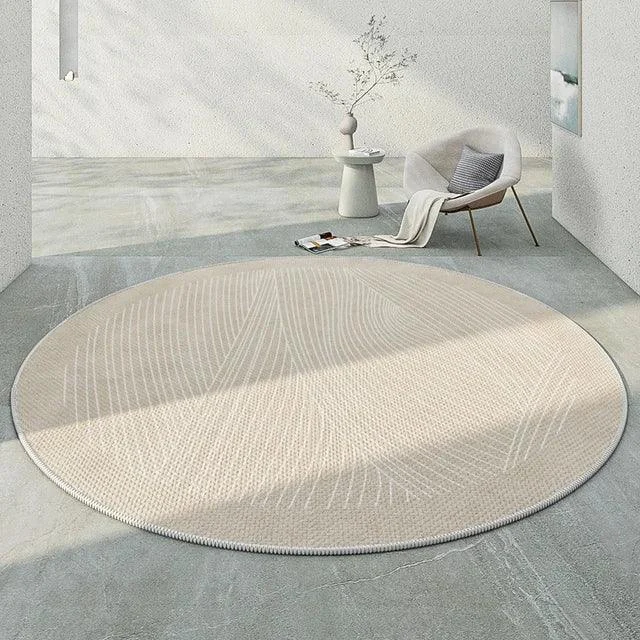 Japanese Round Rugs for Bedroom Mat Home Washable Lounge Rug -