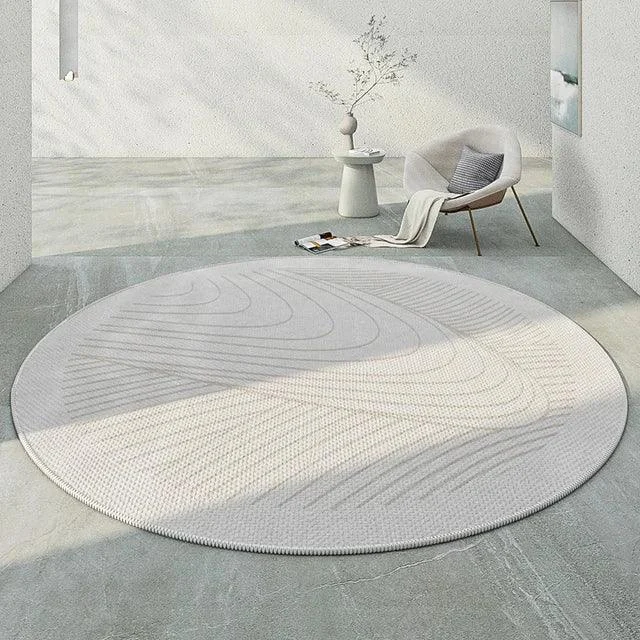 Japanese Round Rugs for Bedroom Mat Home Washable Lounge Rug -
