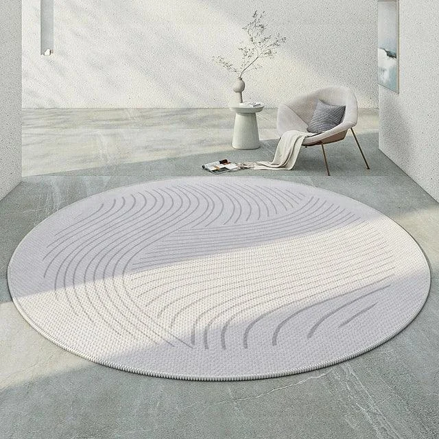 Japanese Round Rugs for Bedroom Mat Home Washable Lounge Rug -
