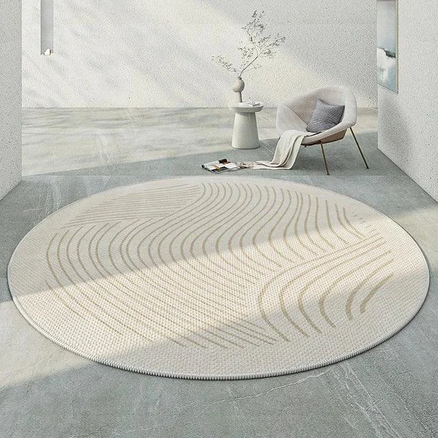 Japanese Round Rugs for Bedroom Mat Home Washable Lounge Rug -