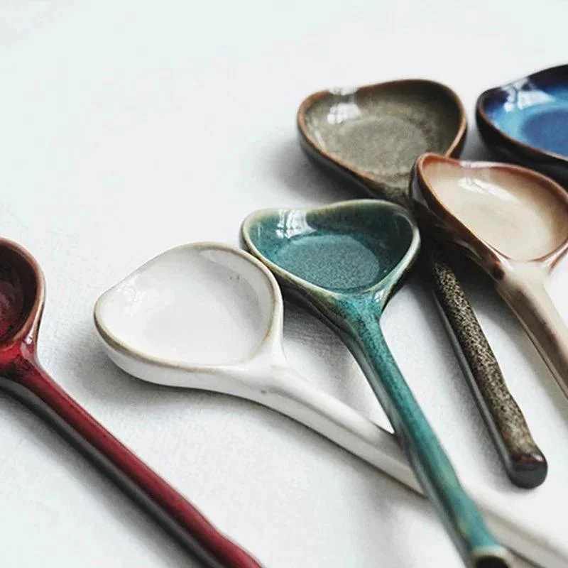 Japanese Style Ceramic Long Handled Spoon -  - #tag1#