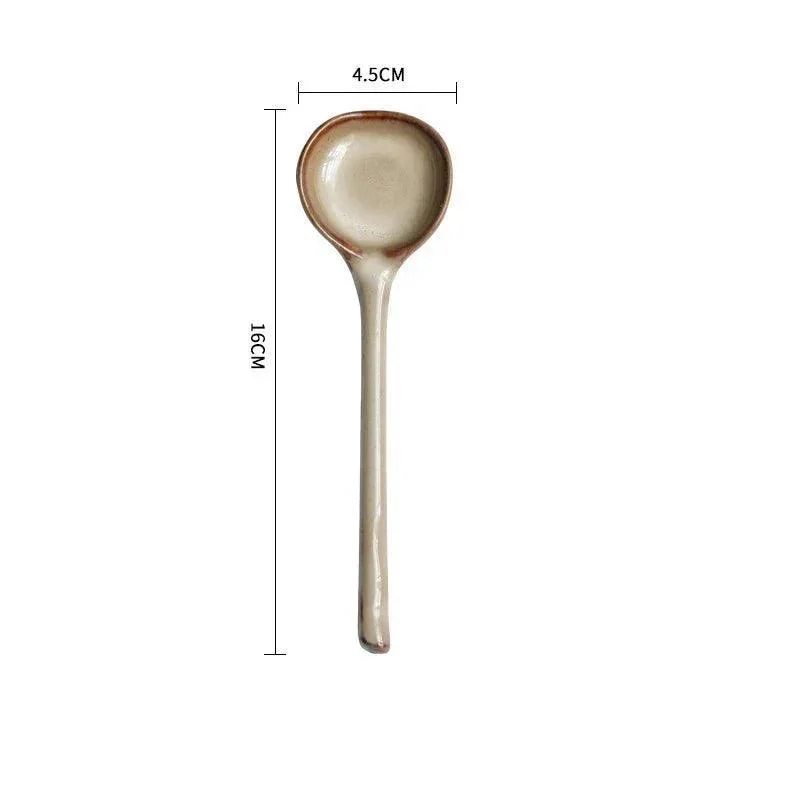 Japanese Style Ceramic Long Handled Spoon -  - #tag1#