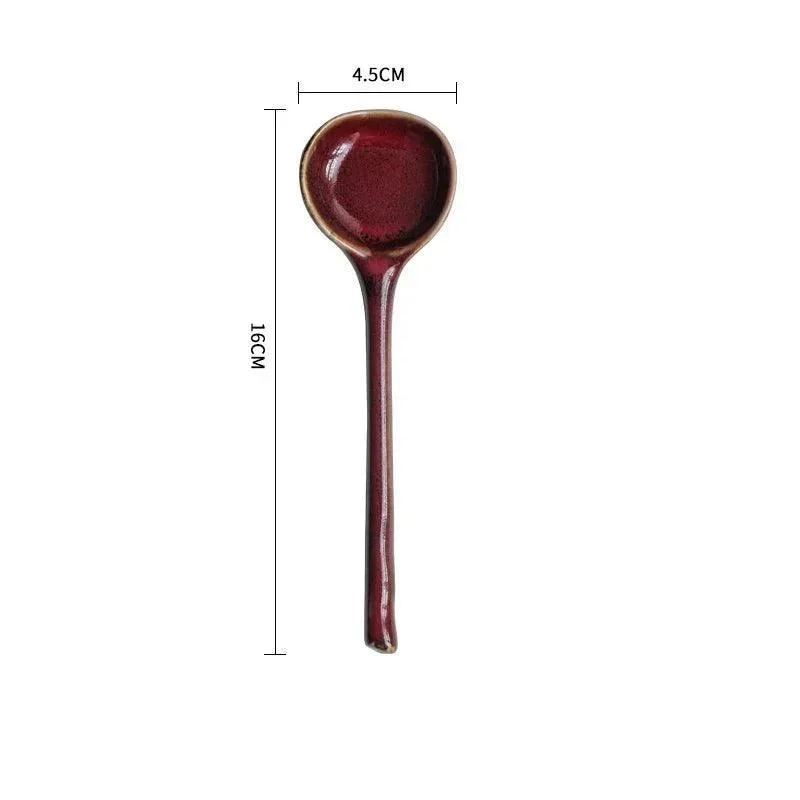 Japanese Style Ceramic Long Handled Spoon -  - #tag1#