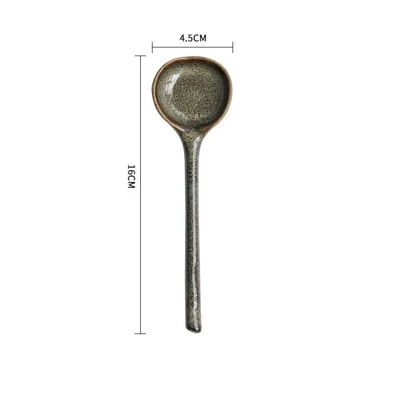 Japanese Style Ceramic Long Handled Spoon -  - #tag1#