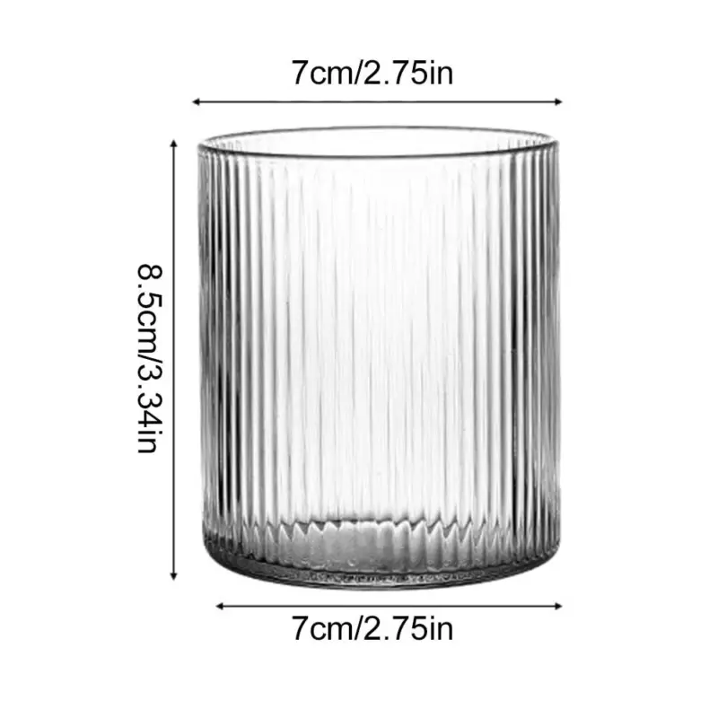 Japanese Style Clear Striped Glass Cup tag1