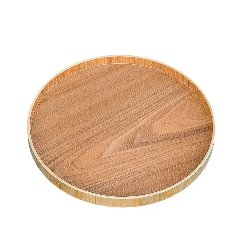 Japanese Style Natural Wood Round Serving Tray -  - #tag1#