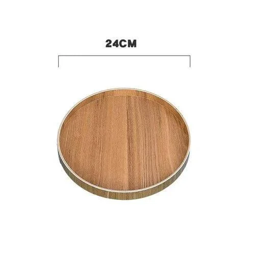 Japanese Style Natural Wood Round Serving Tray -  - #tag1#