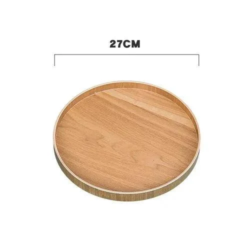 Japanese Style Natural Wood Round Serving Tray -  - #tag1#