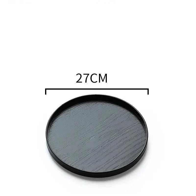 Japanese Style Natural Wood Round Serving Tray -  - #tag1#