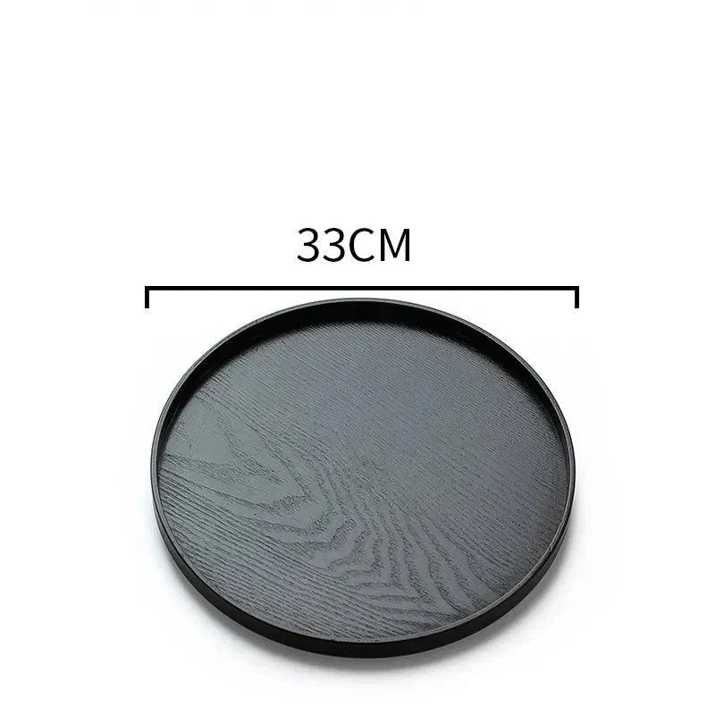 Japanese Style Natural Wood Round Serving Tray -  - #tag1#
