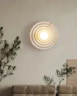 Japanese Style Round Wavelength Wall Fixture Lamp