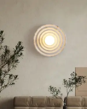 Japanese Style Round Wavelength Wall Fixture Lamp