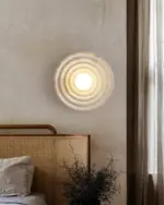 Japanese Style Round Wavelength Wall Fixture Lamp