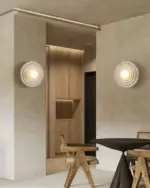 Japanese Style Round Wavelength Wall Fixture Lamp