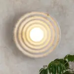 Japanese Style Round Wavelength Wall Fixture Lamp