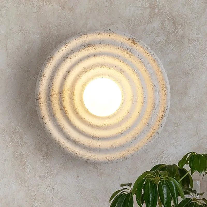 Japanese Style Round Wavelength Wall Fixture Lamp -