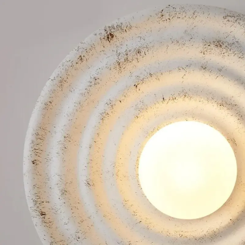 Japanese Style Round Wavelength Wall Fixture Lamp