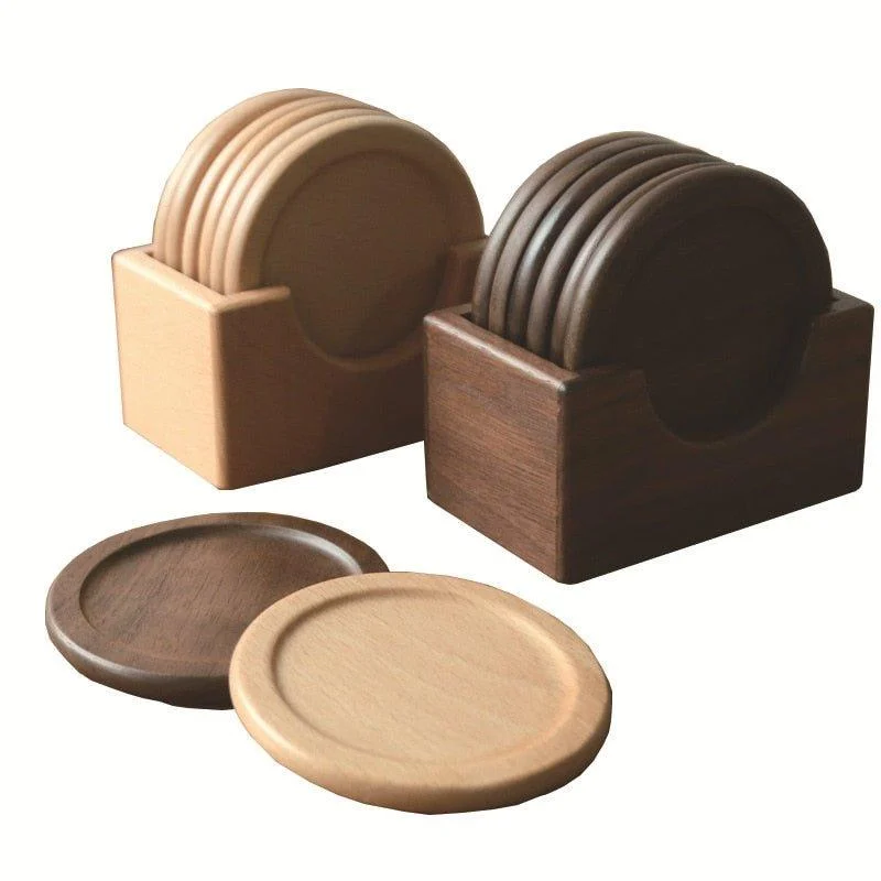 Japanese Style Six Piece Wooden Coaster Set -  - #tag1#
