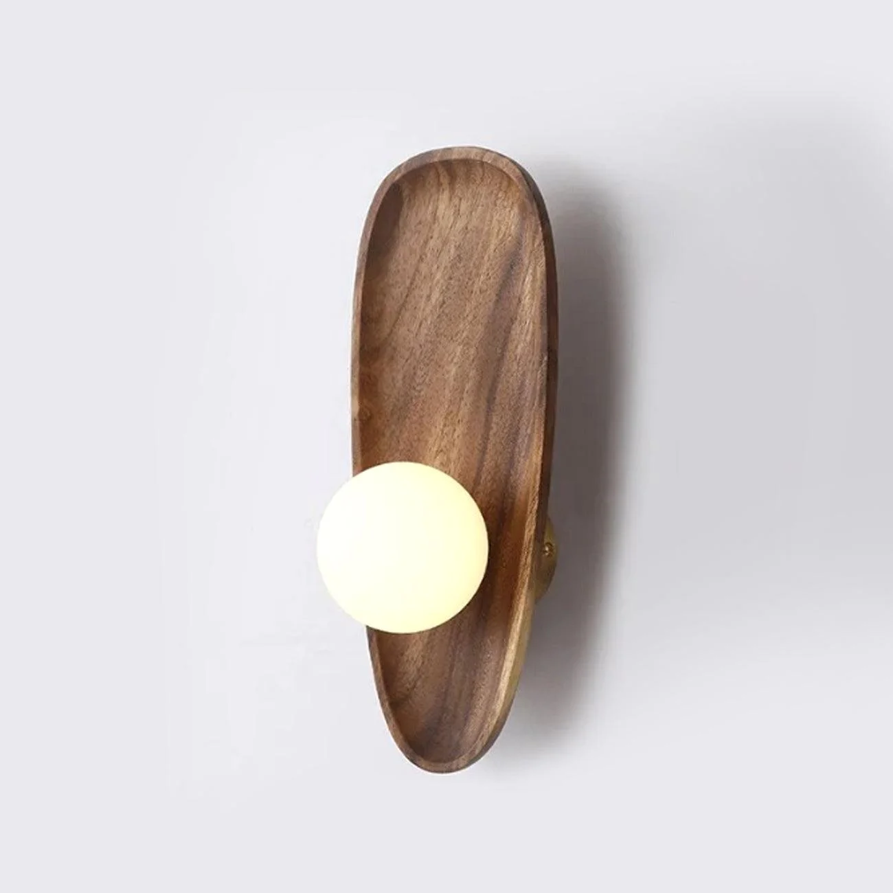 Japanese Style Solid Wooden Plate Wall Fixture Lamp -