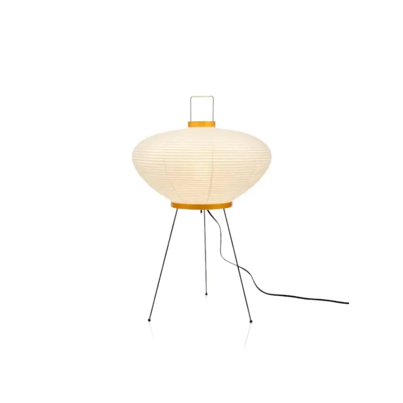 Japanese Wabi Sabi Rice Paper Compressed Round Floor Lamp