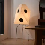 Japanese Wabi Sabi Rice Paper Dot Pattern Floor Lamp