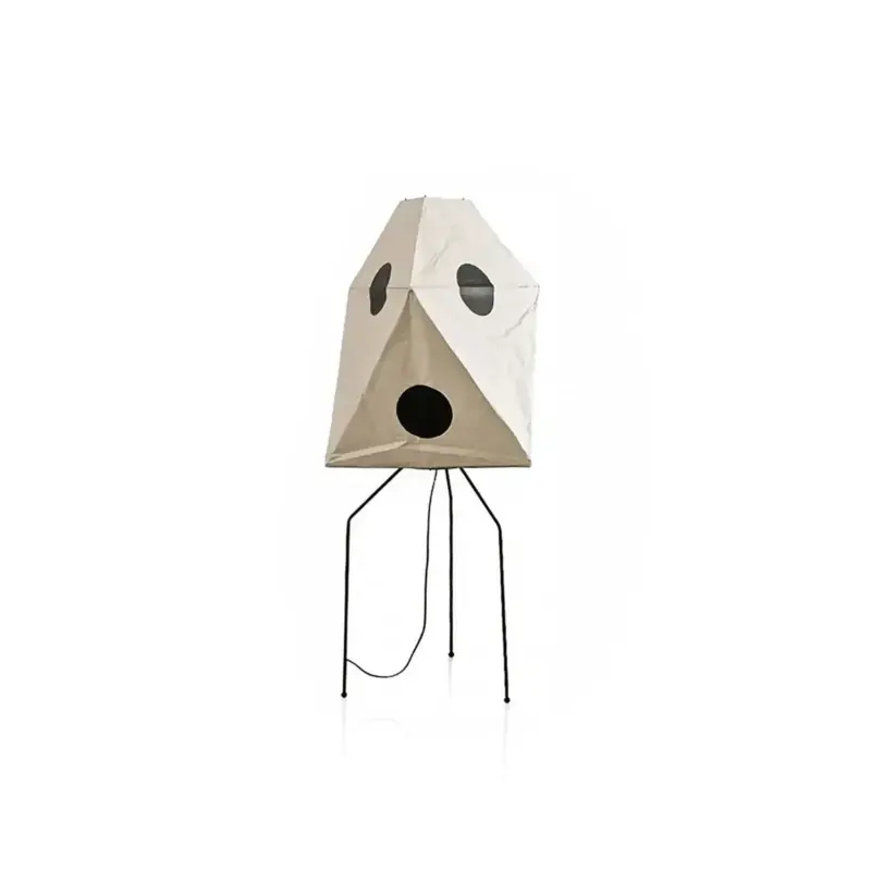 Japanese Wabi Sabi Rice Paper Dot Pattern Floor Lamp