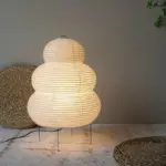 Japanese Wabi Sabi Style Curvy Floor Lantern Lamp
