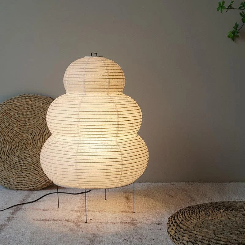 Japanese Wabi-Sabi Style Curvy Floor Lantern Lamp -