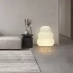 Japanese Wabi Sabi Style Curvy Floor Lantern Lamp