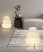 Japanese Wabi Sabi Style Curvy Floor Lantern Lamp