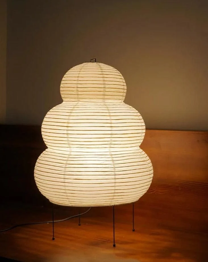 Japanese Wabi-Sabi Style Curvy Floor Lantern Lamp -