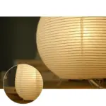Japanese Wabi Sabi Style Rice Paper Cylinder Lantern Lamp
