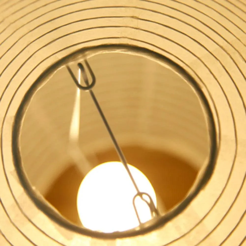 Japanese Wabi-Sabi Style Rice Paper Cylinder Lantern Lamp -