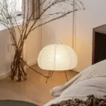 Japanese Wabi Sabi Style Rice Paper Dome Lamp