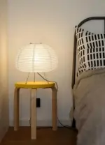 Japanese Wabi Sabi Style Rice Paper Dome Lamp