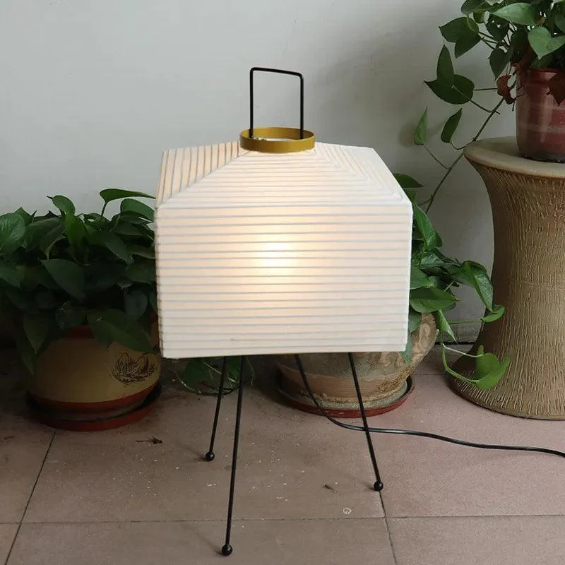 Japanese Wabi-Sabi Style Rice Paper Floor Lantern Lamp -