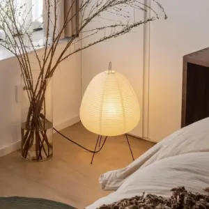 Japanese Wabi-Sabi Style Rice Paper Lantern Lamp